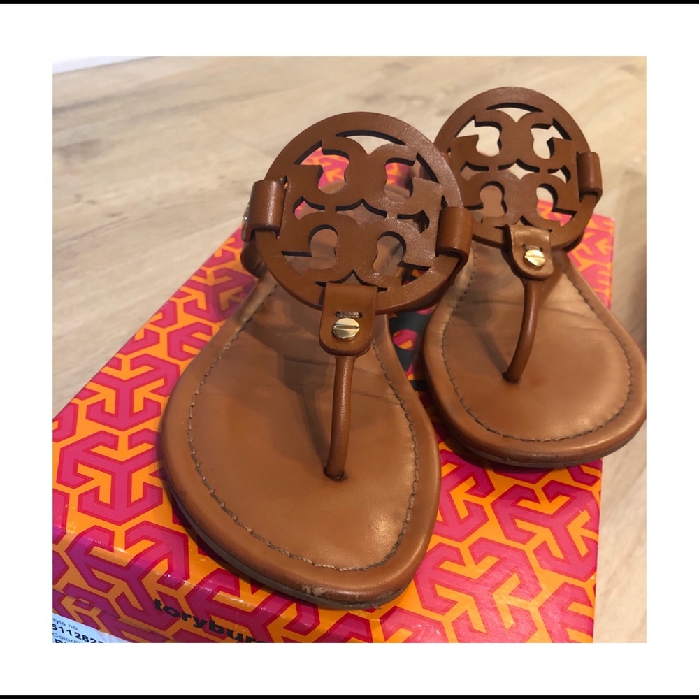 Tory Burch Brown Tan Miller sandals